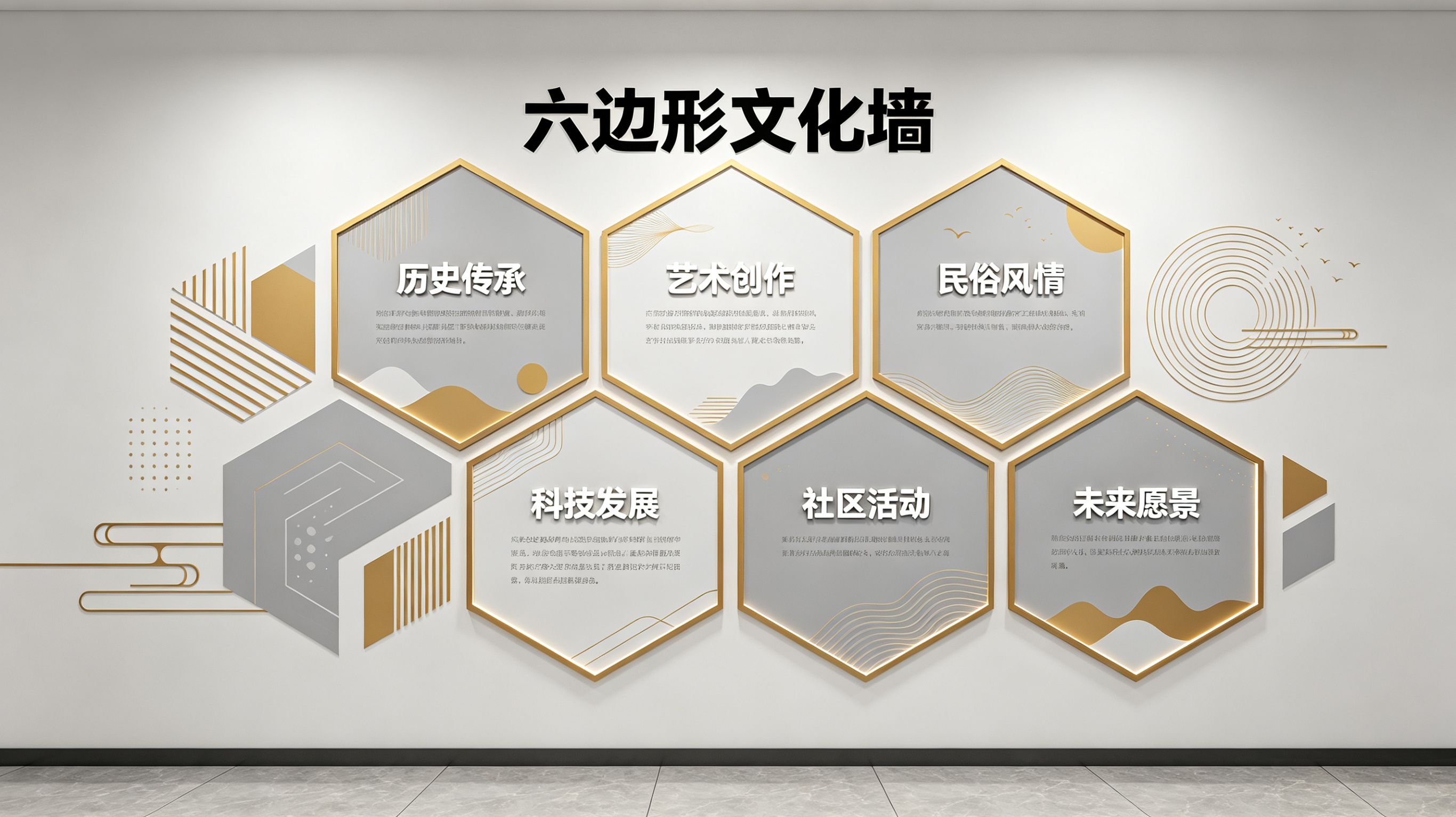 奉新企业文化墙 | 六边形信息美学